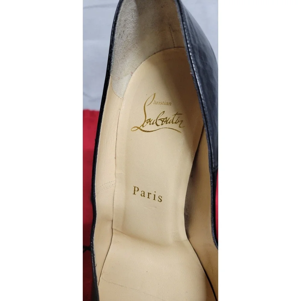 Black Leather Daffodile Christian Louboutin Platform Pumps Size 38